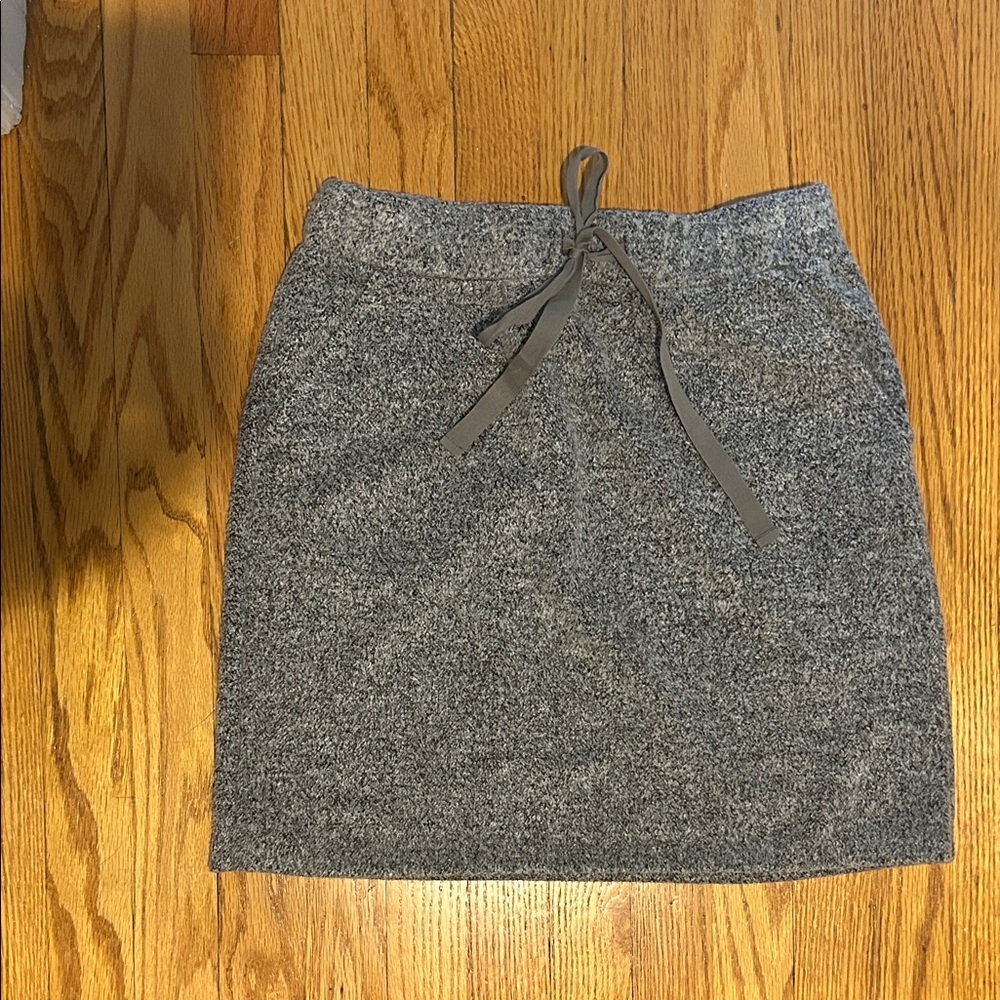 LOFT Gray Knit Pencil Skirt with Drawstring